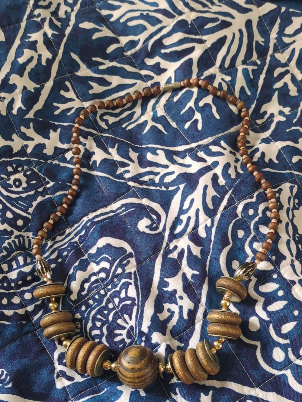 Handcrafted Brown Wood Bead Necklace - Brand
